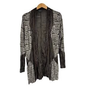 Cativa Y2K Style‎ Brown Layered Knit Open Cardigan Boho Lagenlook Womens L